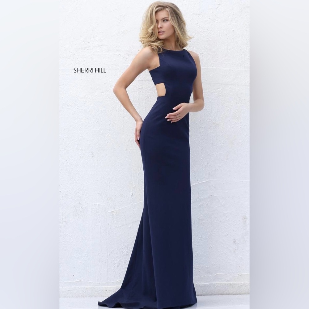 Sherri Hill Navy Prom Dress